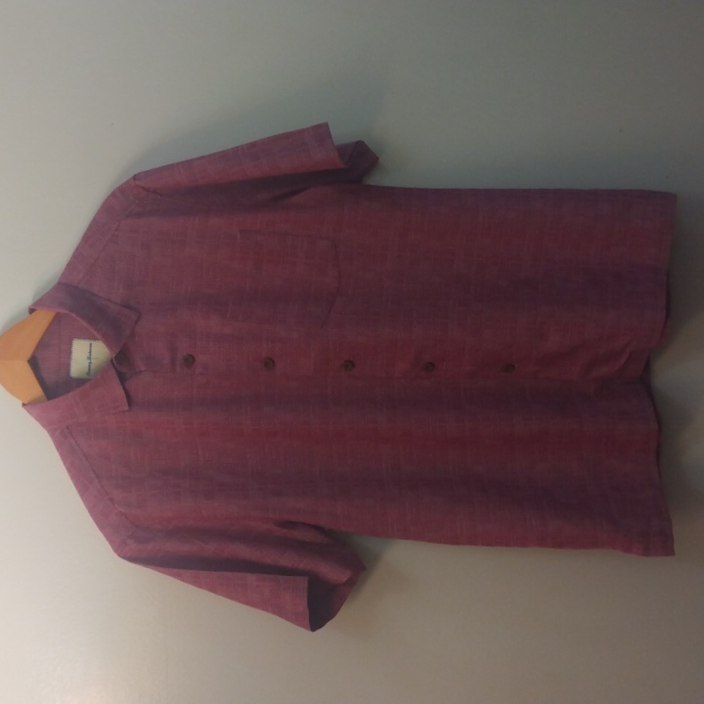 Tommy Bahama Light Burgundy Silk/Cotton Summer Resort Shirt  (Medium*)